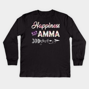 Happiness Is Being A Amma Kids Long Sleeve T-Shirt